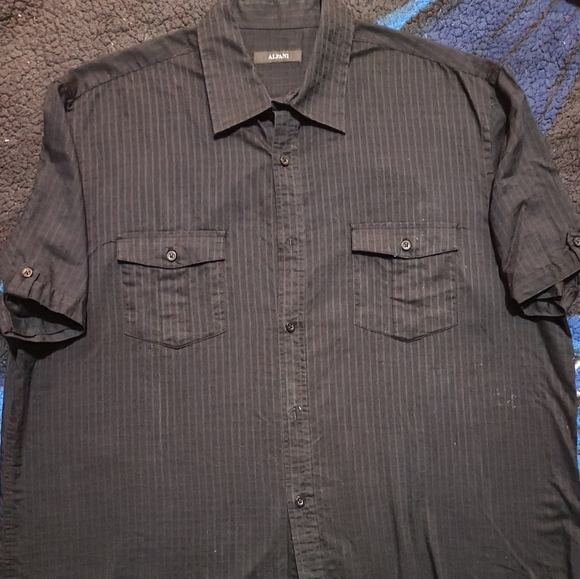 Alfani 2XL black short sleeve button down shirt - Picture 1 of 3